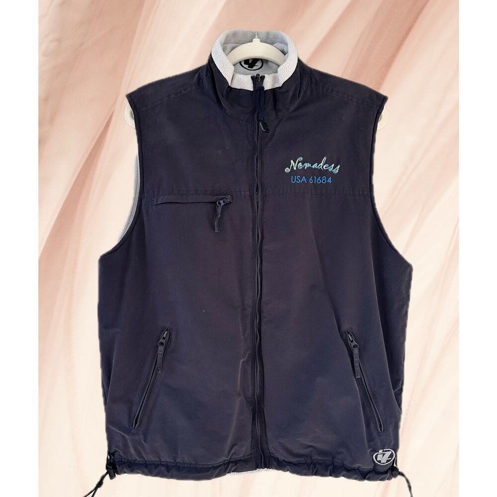 Reversible Vest Navy and Gray Fleece Size M - Picture 2 of 9